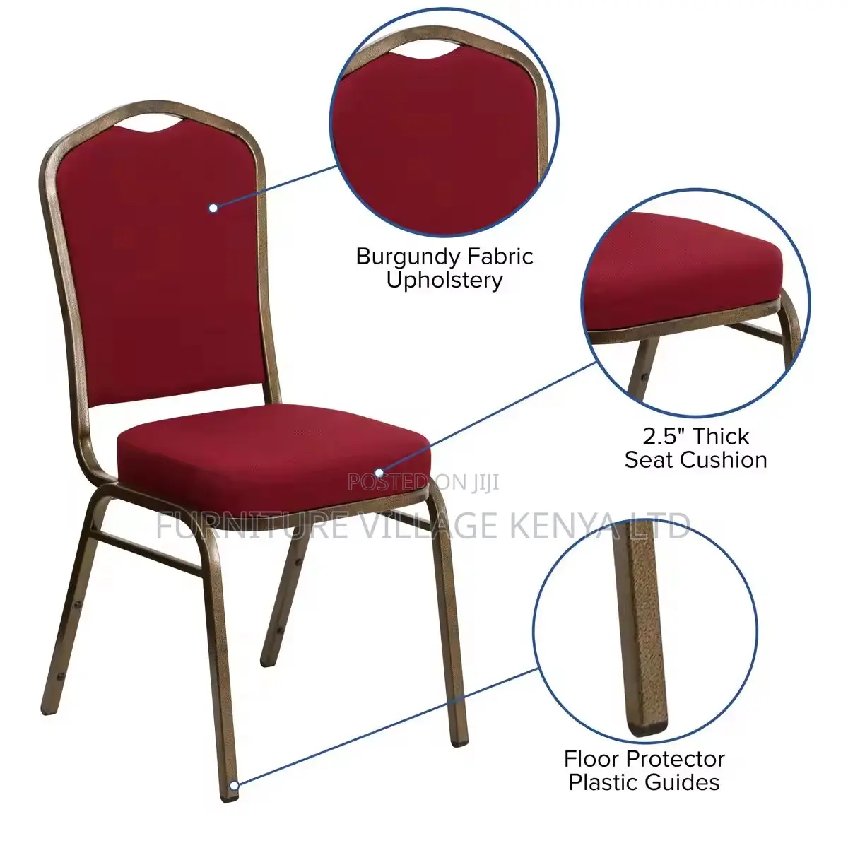 Office Chair; Premium Gold Frame Banquet Chair