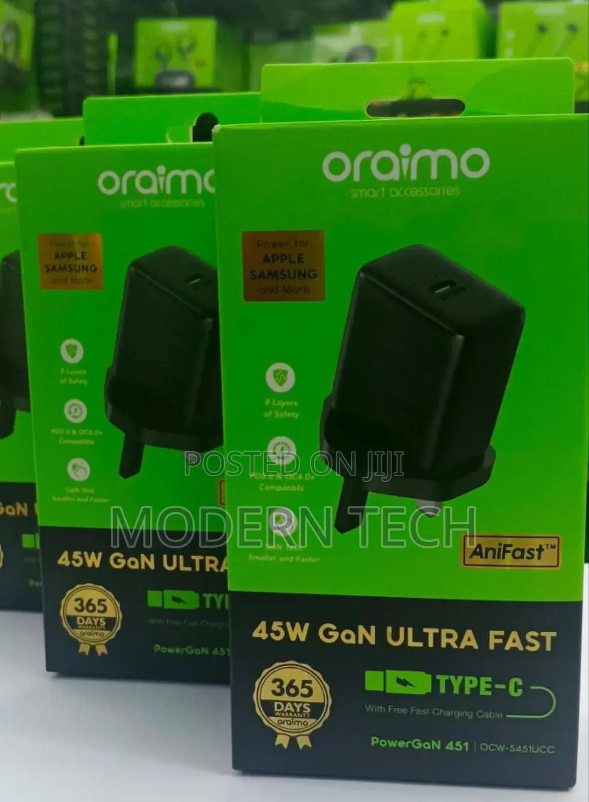 Oraimo Powergan 45w Pd Fast Charger With Type‐C Cable