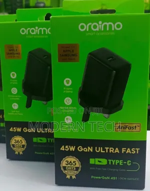 Oraimo Powergan 451 Ocw+5451ucc 45w Super Fast Charger