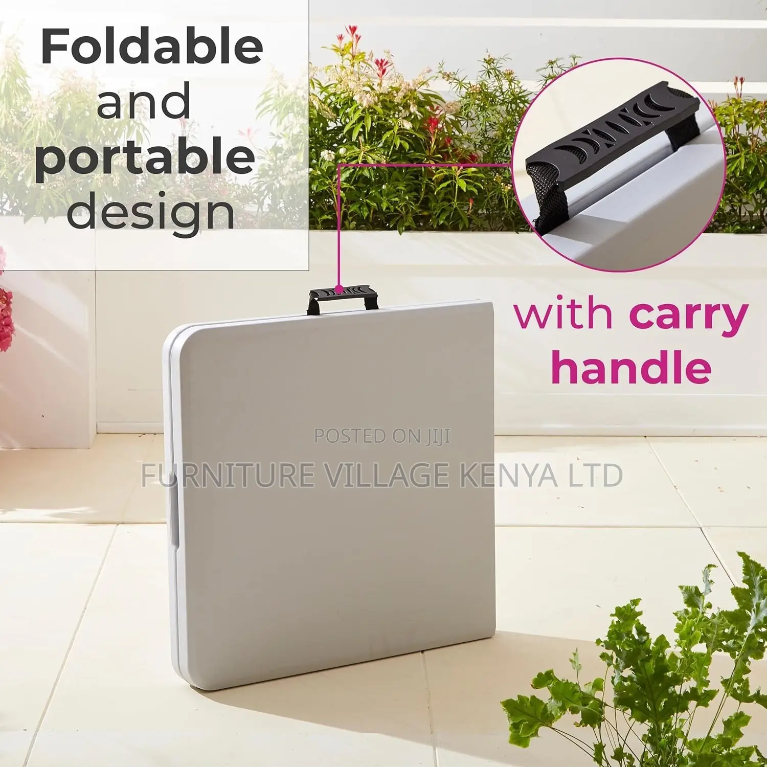 Foldable Table; Modern White Rectangular Folding Plastic Table