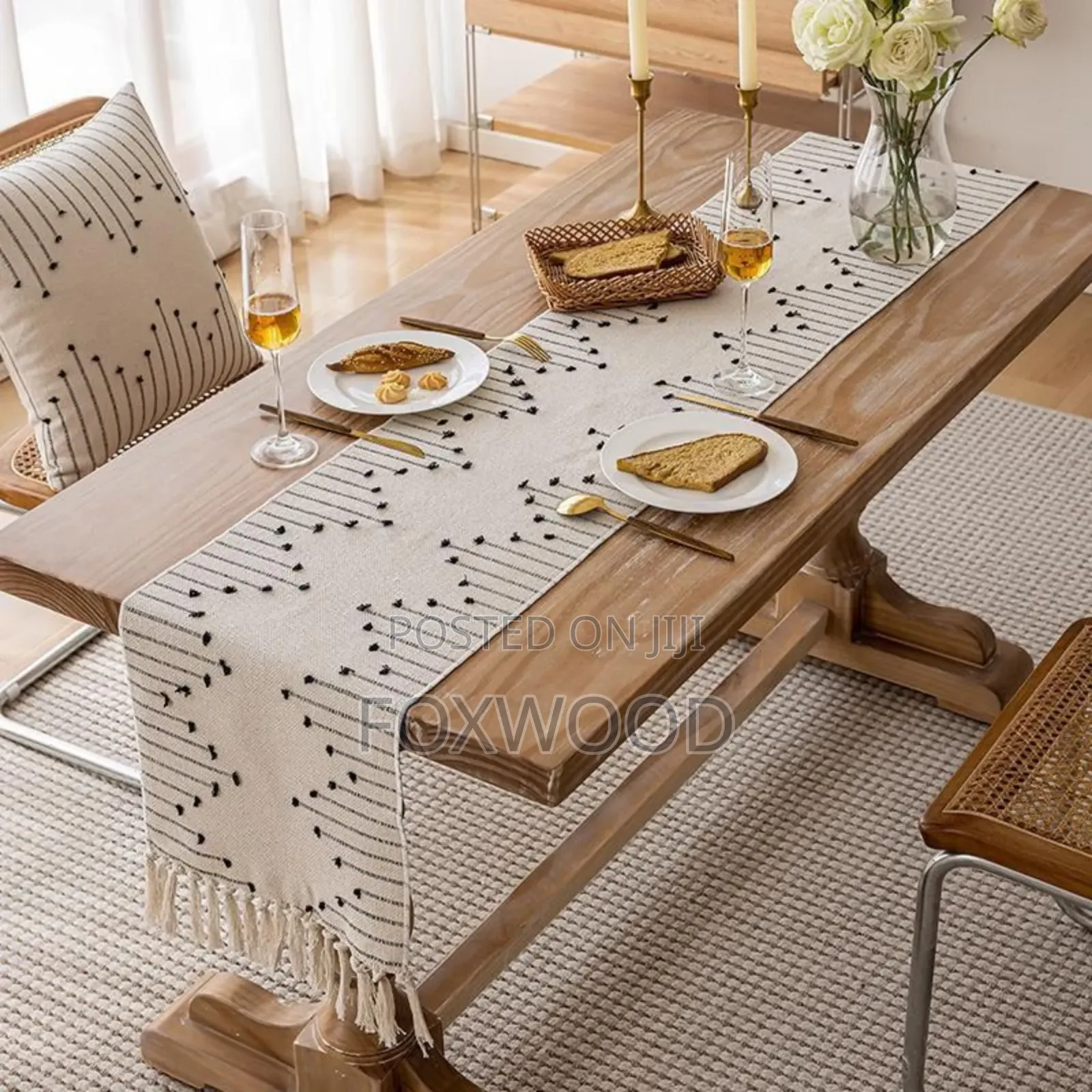 Woven Boho-Style Table Runner