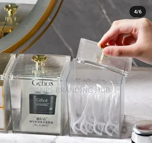 Transparent Acrylic Cotton Swab Storage Box Sa
