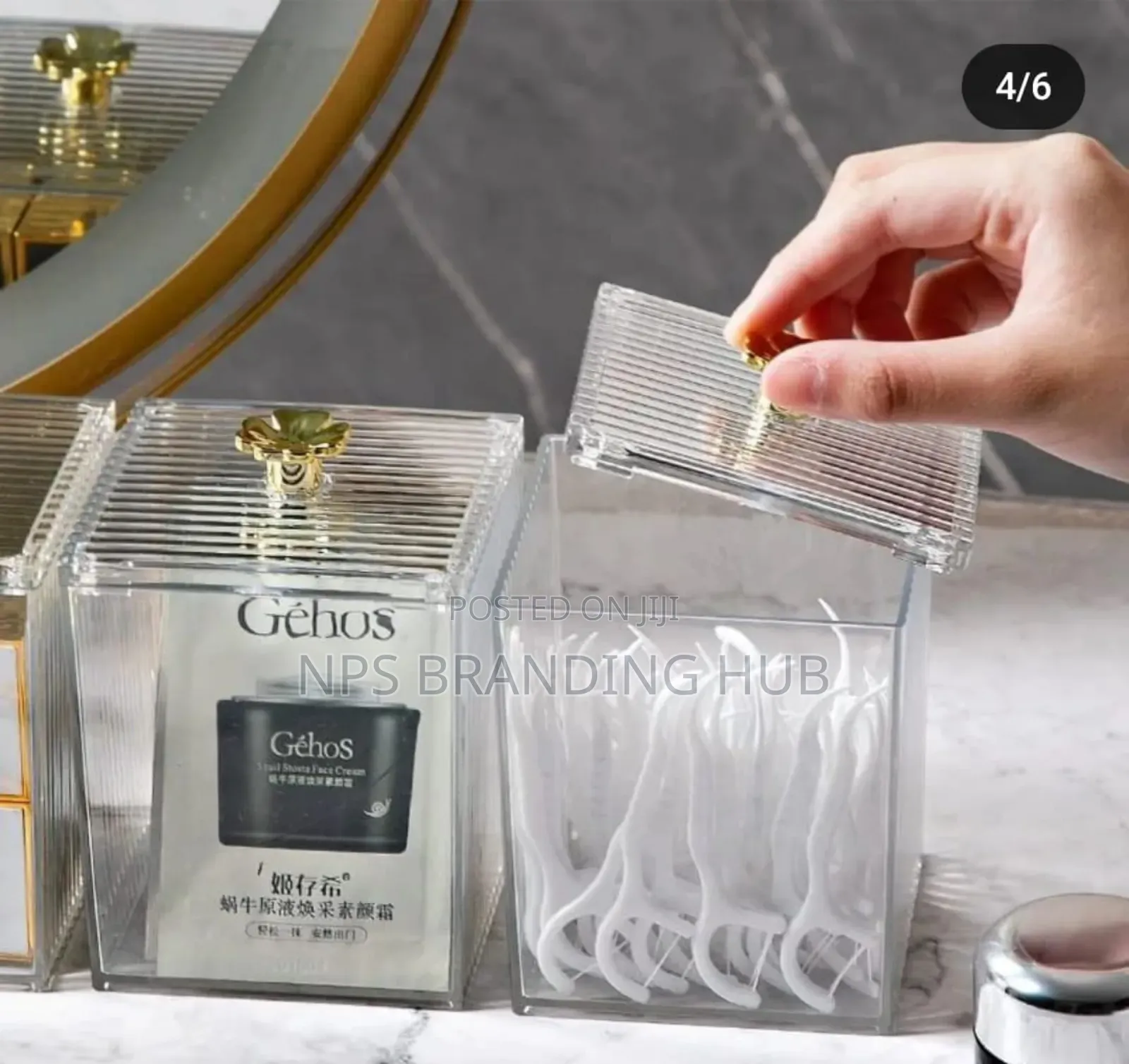 Transparent Acrylic Cotton Swab Storage Box Sa