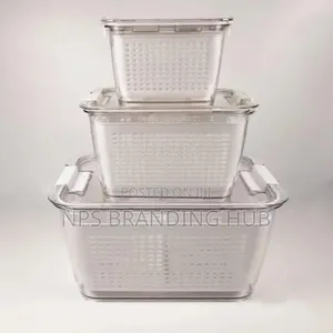 3pc Food Storage Containers Refrigerator Organizer 4.5l,1.7l 0.5l Sa