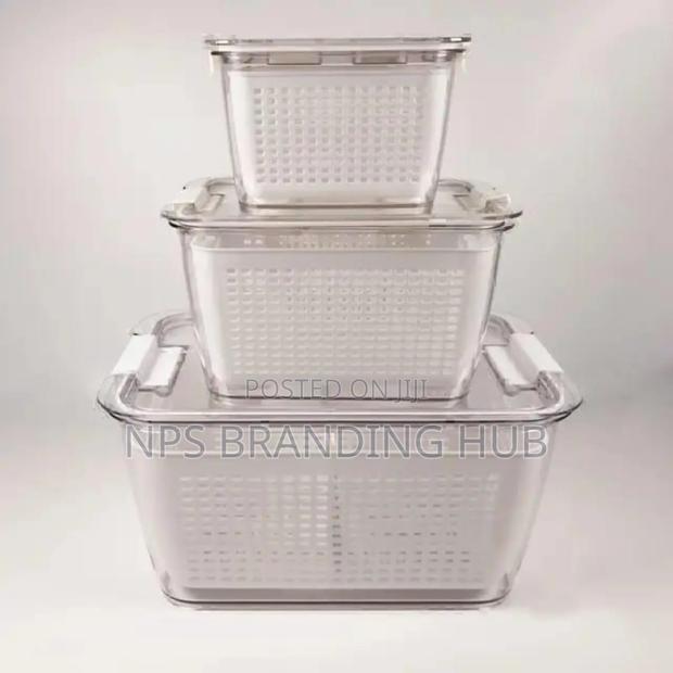 3pc Food Storage Containers Refrigerator Organizer 4.5l,1.7l 0.5l Sa