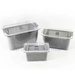 3pc Food Storage Containers Refrigerator Organizer 4.5l,1.7l 0.5l Sa
