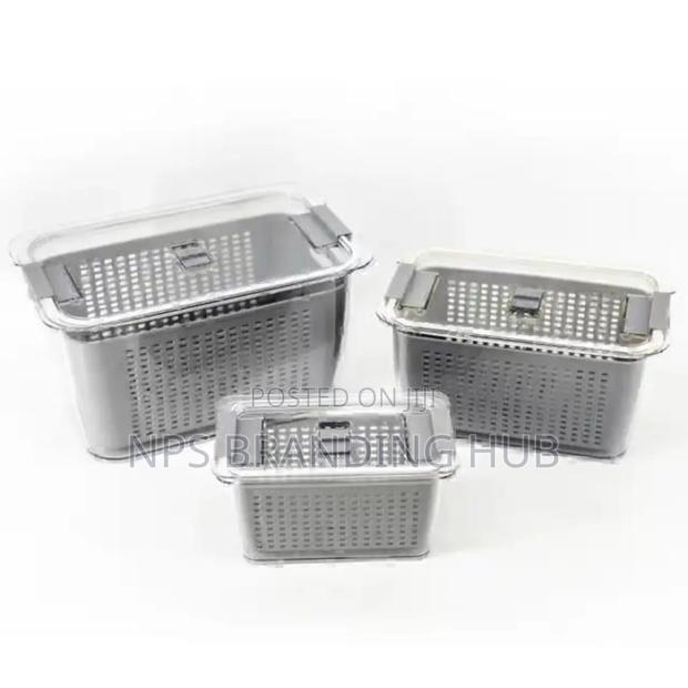 3pc Food Storage Containers Refrigerator Organizer 4.5l,1.7l 0.5l Sa - thumbnail 4