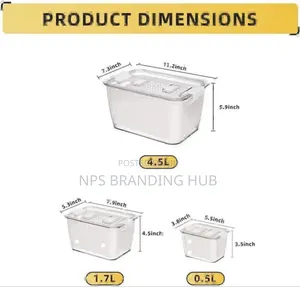 3pc Food Storage Containers Refrigerator Organizer 4.5l,1.7l 0.5l Sa