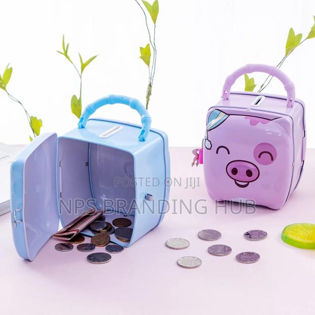 Piggy Bank Metallic Type With Padlock 2 Keys Sa - thumbnail 2