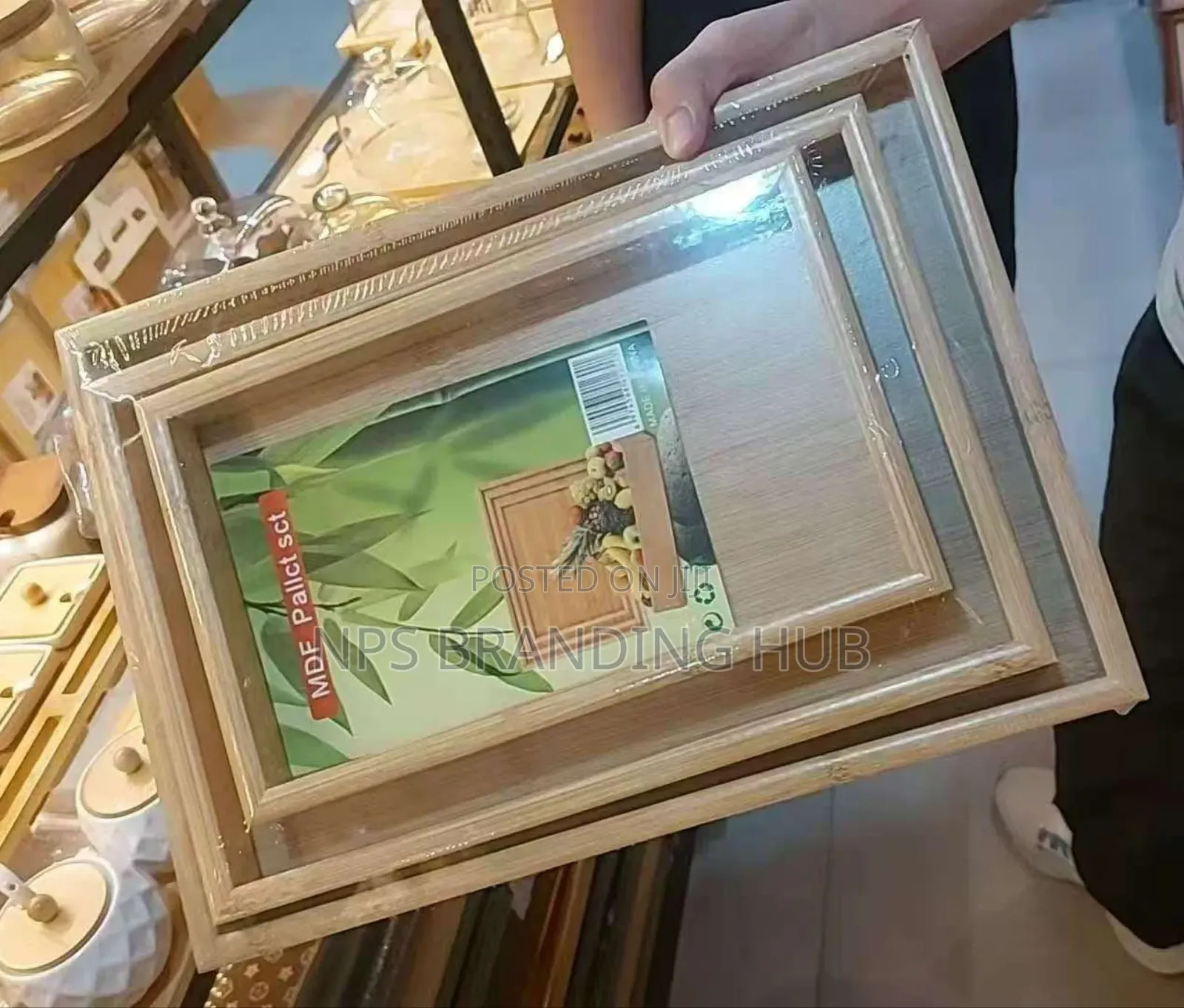 3pcs Bamboo Food Storage Trays Cv