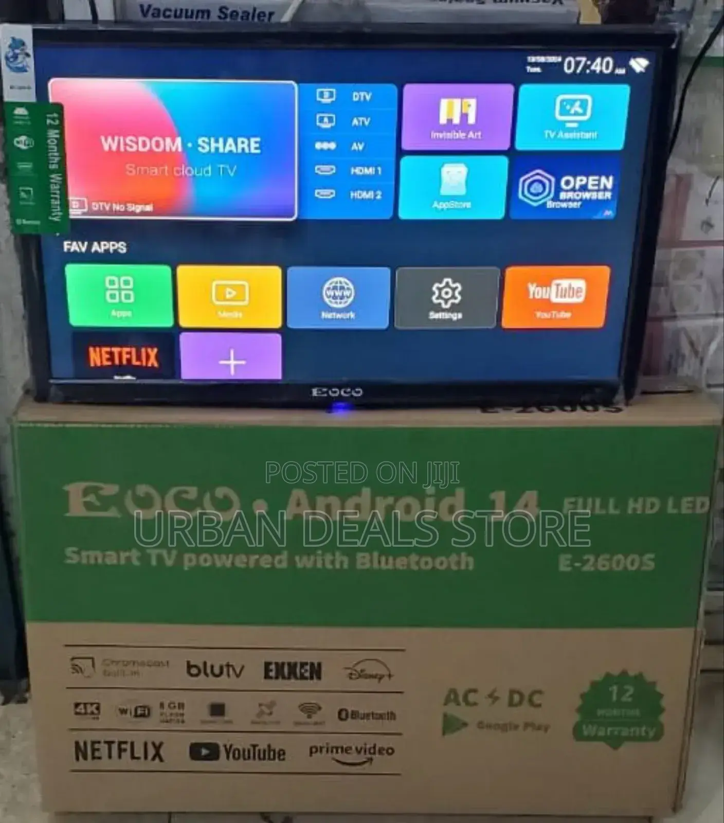 26 " Ac/Dc Ecco Smart Android Digital Tv With Bluetooth