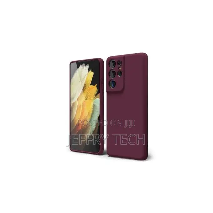 Soft Silicone Back Cover for Samsung Galaxy S21 Ultra – Shockpr Maroon