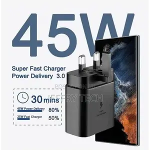 Samsung 45 Watts Super Fast Type C to C Charger for Galaxy, A05s,A15,