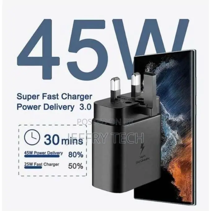 Samsung 45 Watts Super Fast Type C to C Charger for Galaxy, A05s,A15,