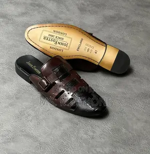 Buckle Strap Men’S Leather Sandals/ Mules Size 40-46