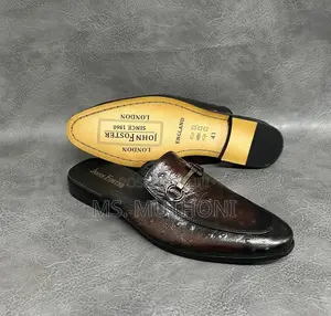 J. Foster London Half Shoes , Crafted From Ostrich Textured Leather