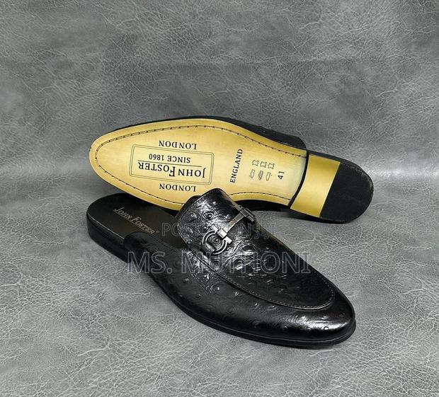 J. Foster London Half Shoes , Crafted From Ostrich Textured Leather