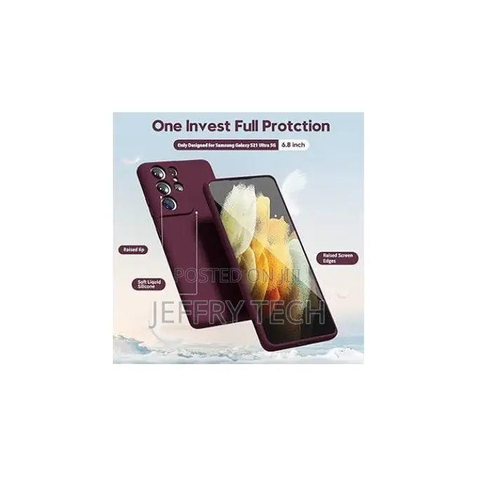 Samsung Galaxy S21 Ultra Phone Cover, Soft Silicone Shockproof Back Ca