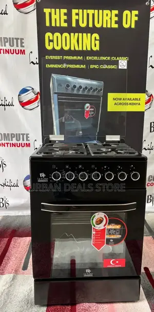 Eminence Black 60×60 Premium Cooker 3 Gas Burner+1 Electric Hot Plate