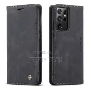 Caseme Phone Case Uede Leather Flip Case for Samsung Galaxy S21 Ultra