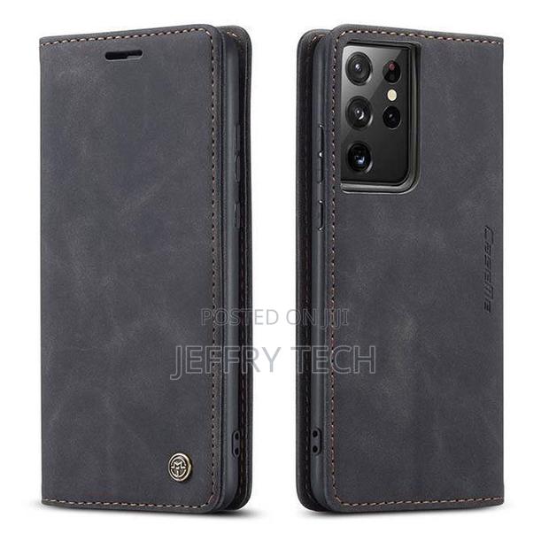 Caseme Phone Case Uede Leather Flip Case for Samsung Galaxy S21 Ultra