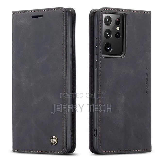 Caseme Phone Case Uede Leather Flip Case for Samsung Galaxy S21 Ultra