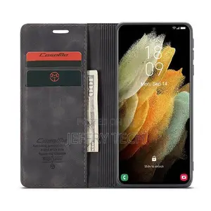 Caseme Phone Case Uede Leather Flip Case for Samsung Galaxy S21 Ultra