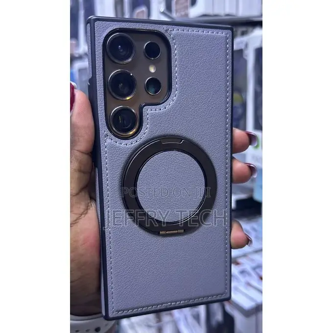 Leather Case for Samsung S22 Ultra With Rotating Kick Stand