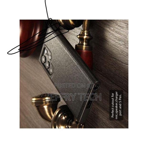 Flexible Classic Soft Leather Cover Case for Samsung Galaxy S22 Ultra - thumbnail 2