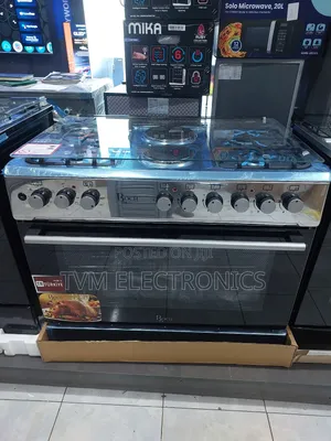 Roch 6 Burner Gas Cooker 90x60cm 4 Gas + 2 Electric Stainless Steel