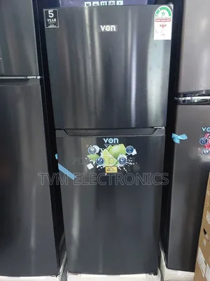 Von VRT-197nrak Double Door Fridge, Top Mount Freezer No Frost- 197l