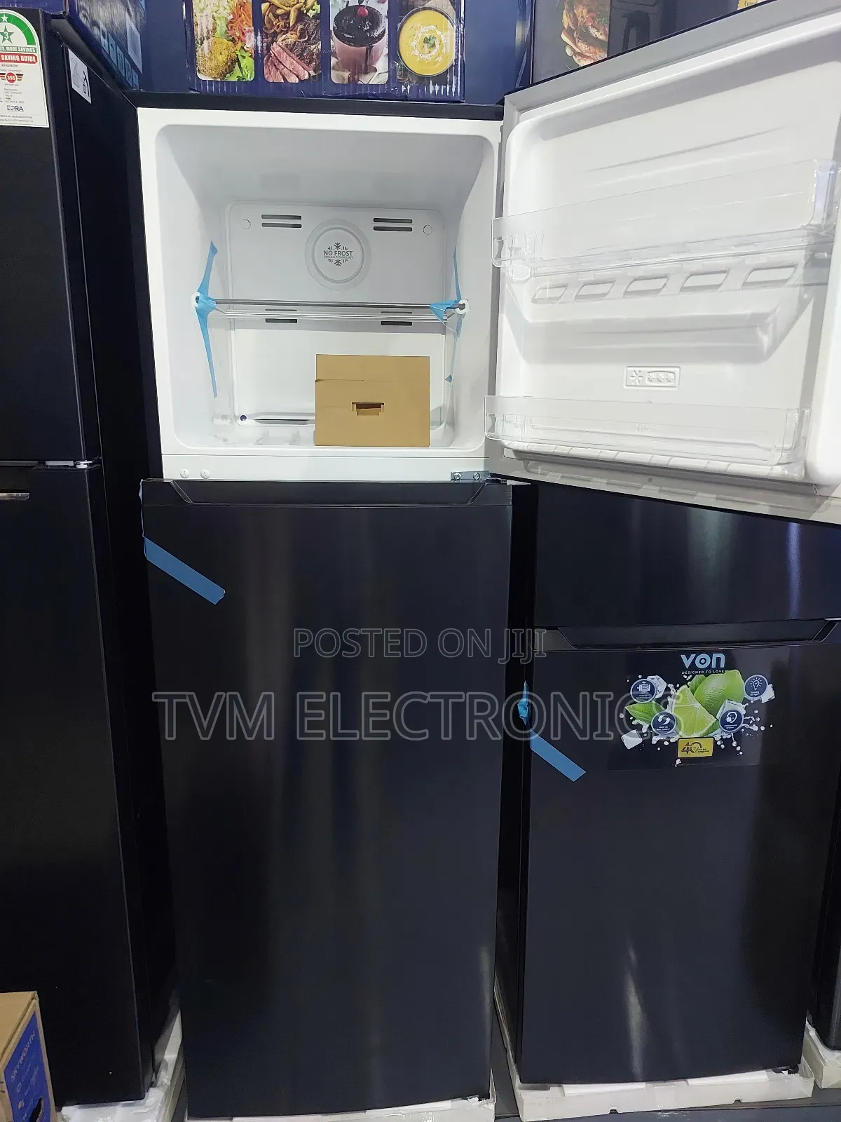 Von VRT-247nrak Double Door Fridge, Top Mount Freezer, No Frost 247l