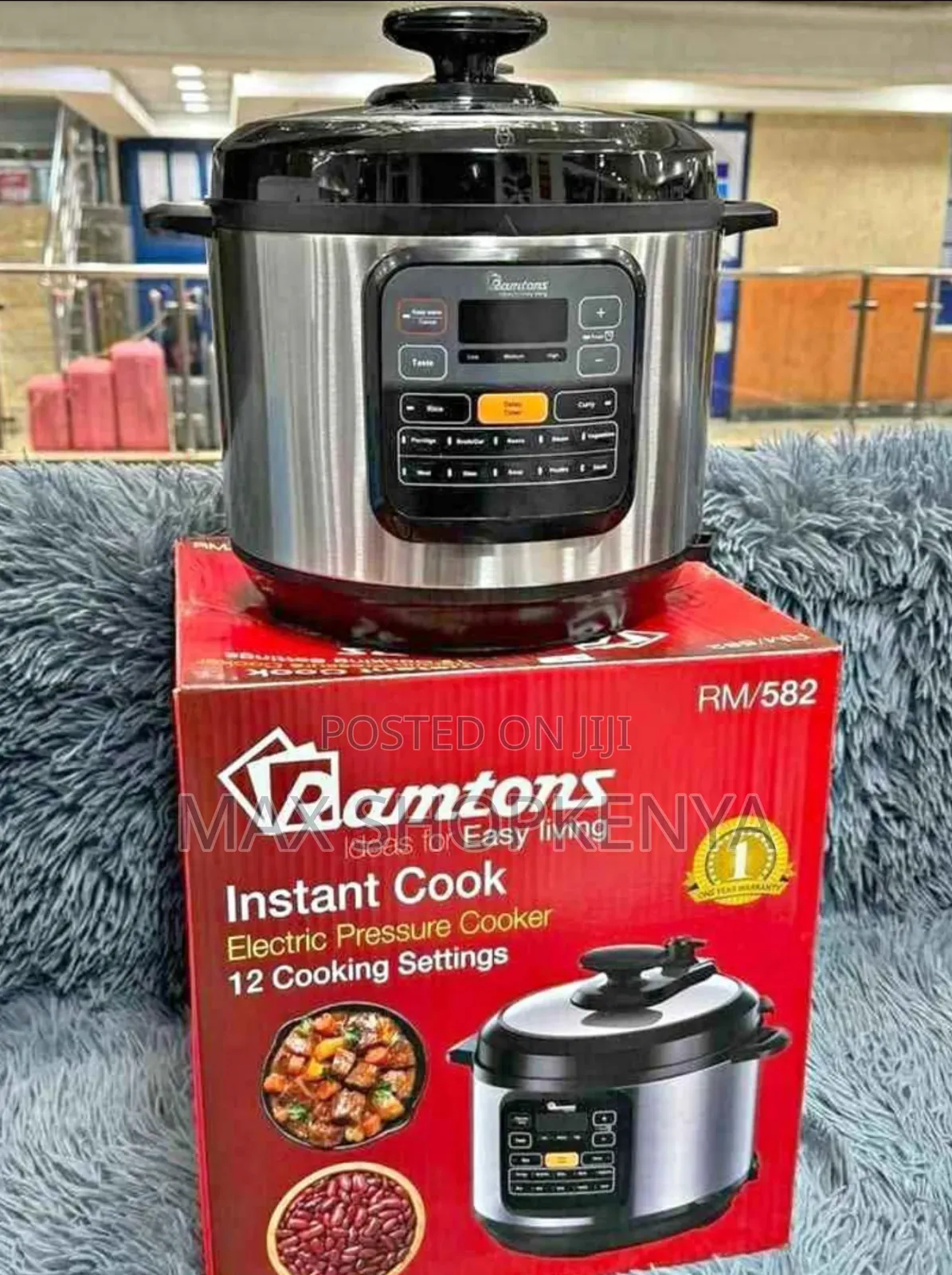 Ramtons 6l Electric Pressure Cooker – 12 Programs, Led Display