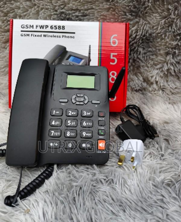 Gsm Desk Phone 6588 Dual Sim With Rechargeable Battery