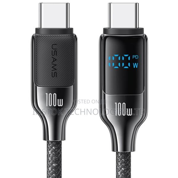 Usams Hx Series 100w Digital Display Zinc Alloy Usb-c Cable 1.2m