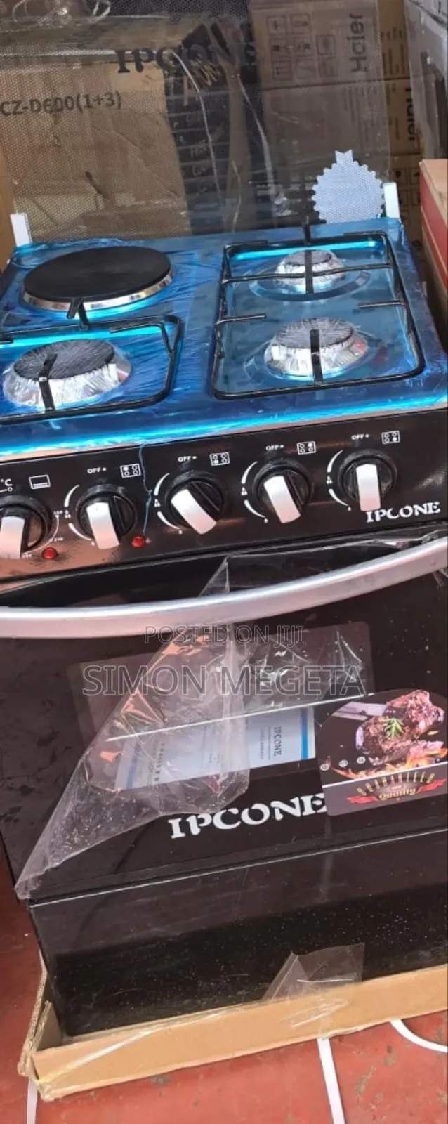 50×55 Ipcone Cooker Gas Burners Plus Electric Oven, Versatile Cooking.
