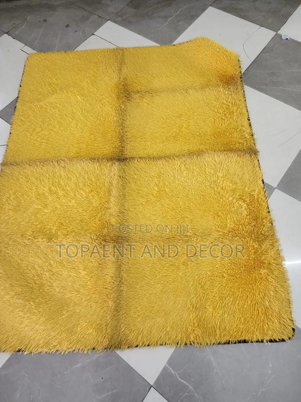 Stunning Mustard Yellow Colour Fluffy Carpet - main view