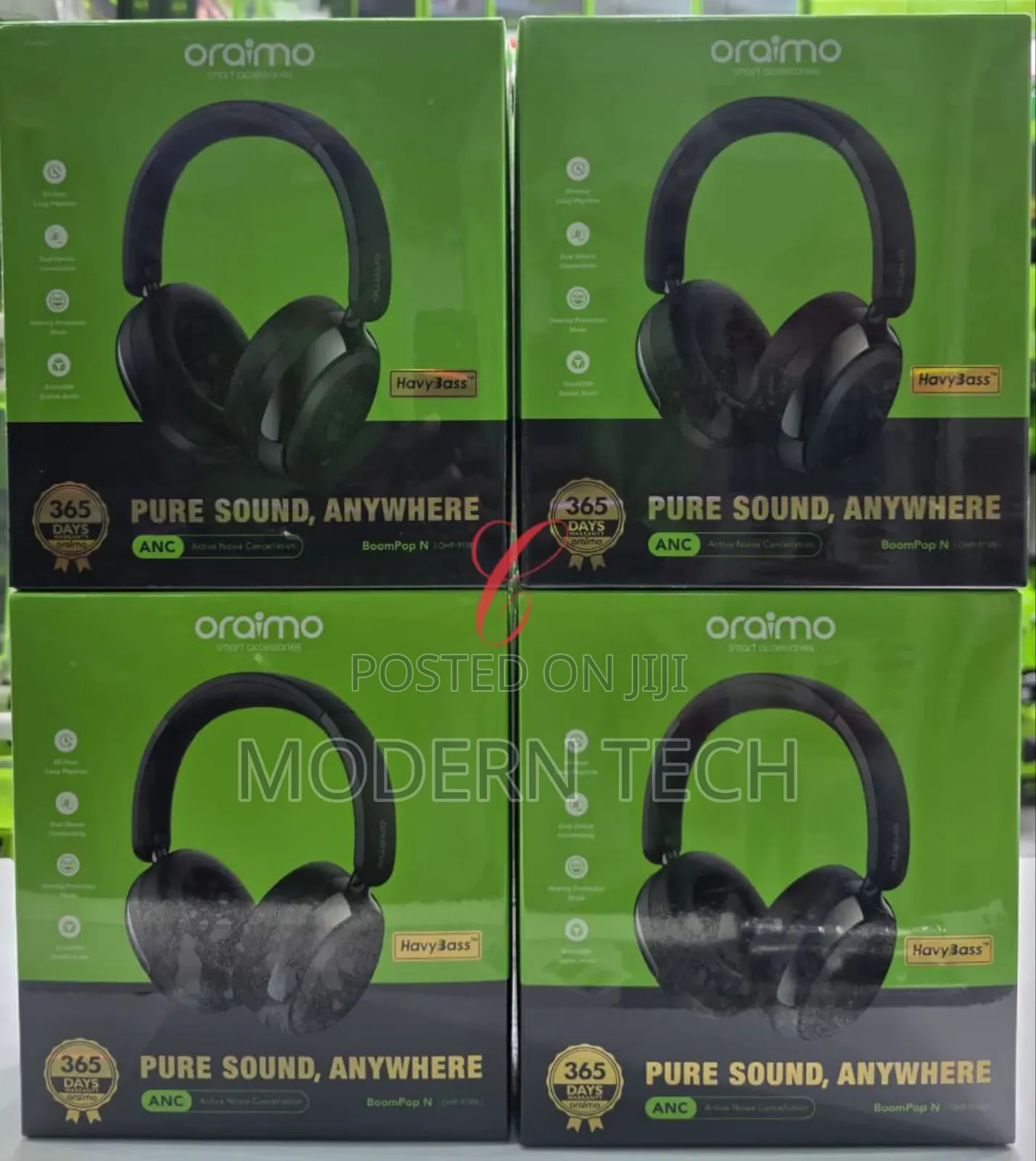 Oraimo Boompop N – Premium Anc Headphones With 65h Playtime