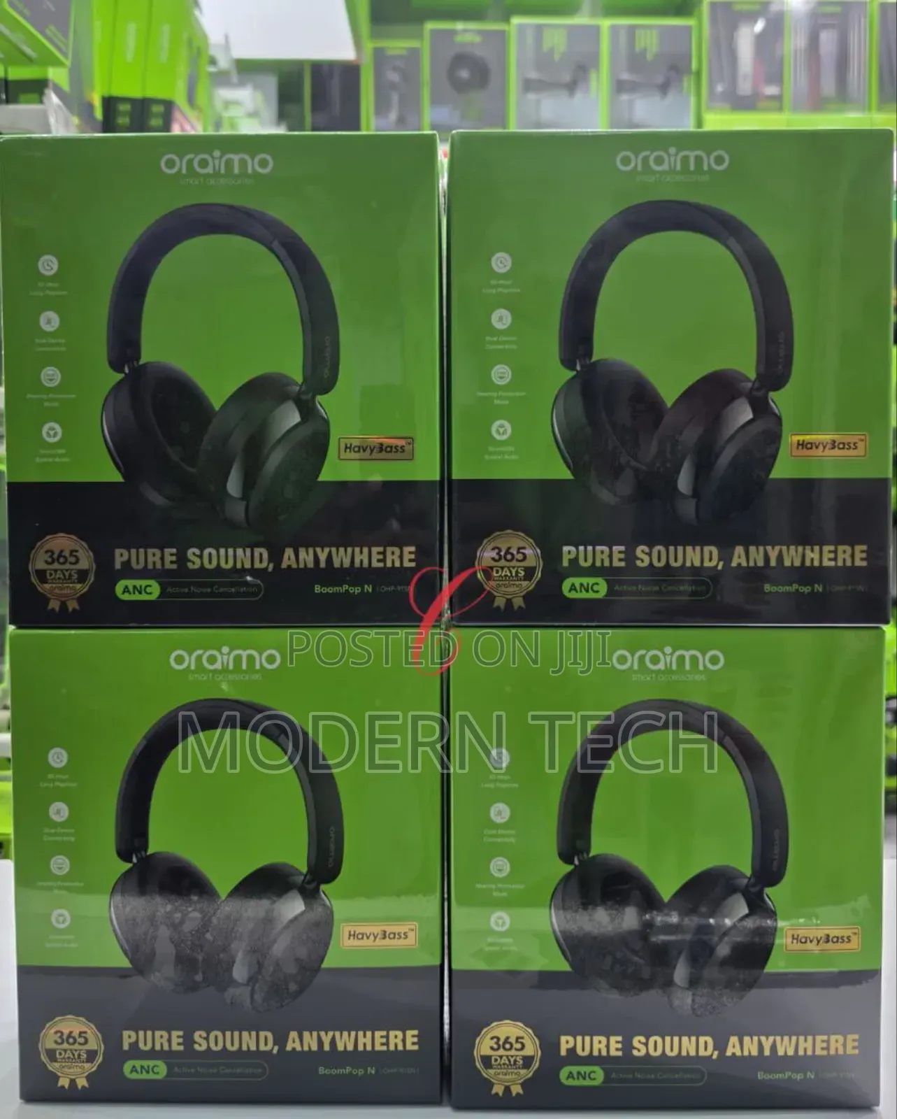 Oraimo Boompop N Wireless Headphones – Bass Boost + Anc