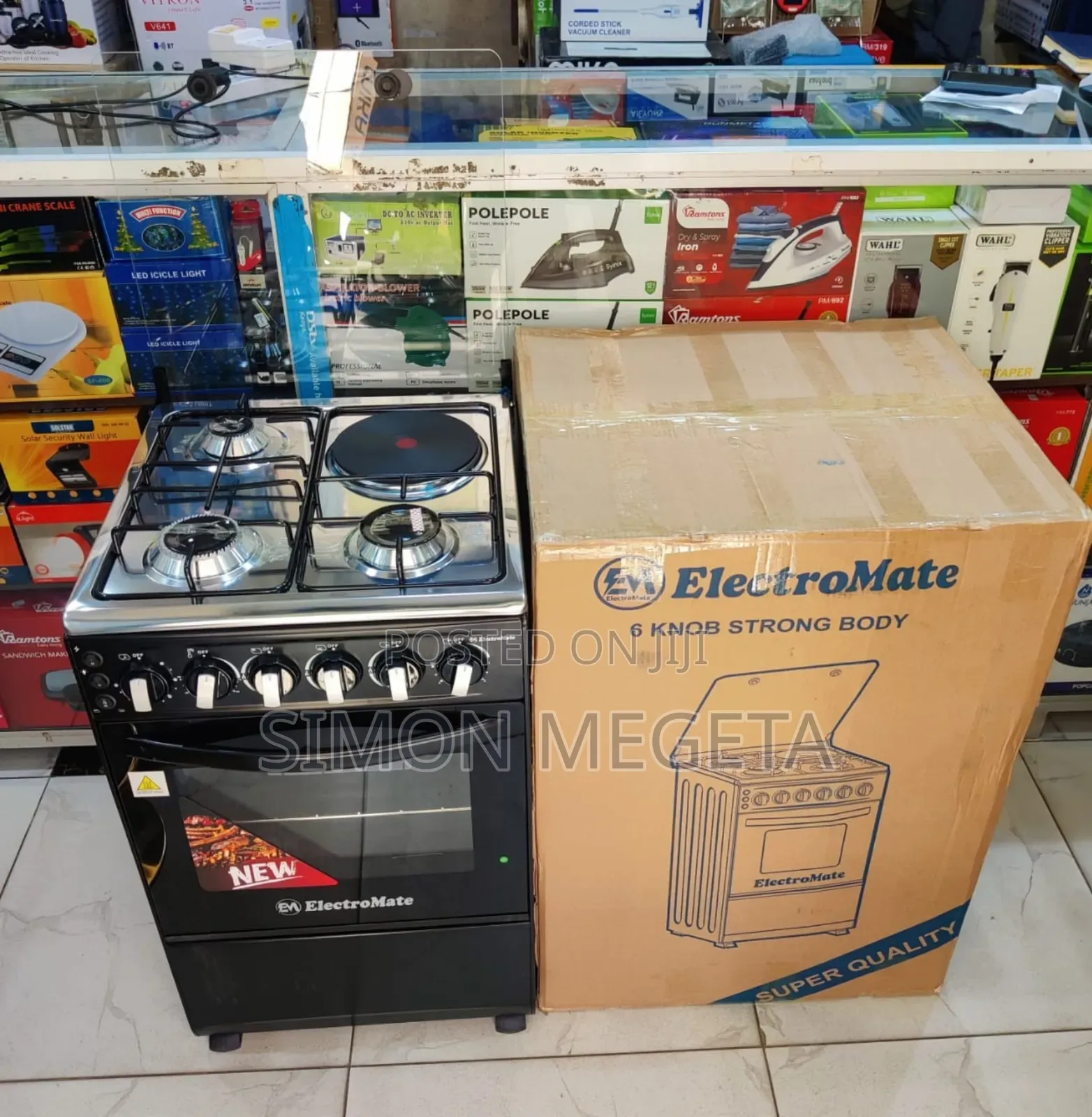Electromate Cooker 3 Gas + 1 Electric Burner Electric Oven 50×55