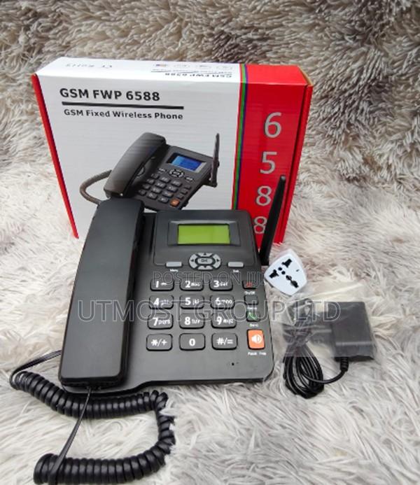6588 GSM Desk Phone Dual Sim With LCD Display Screen