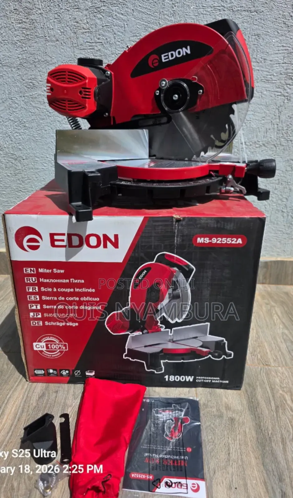 1800w Edon Mitre Saw/ Electric Mitre Saw Machine