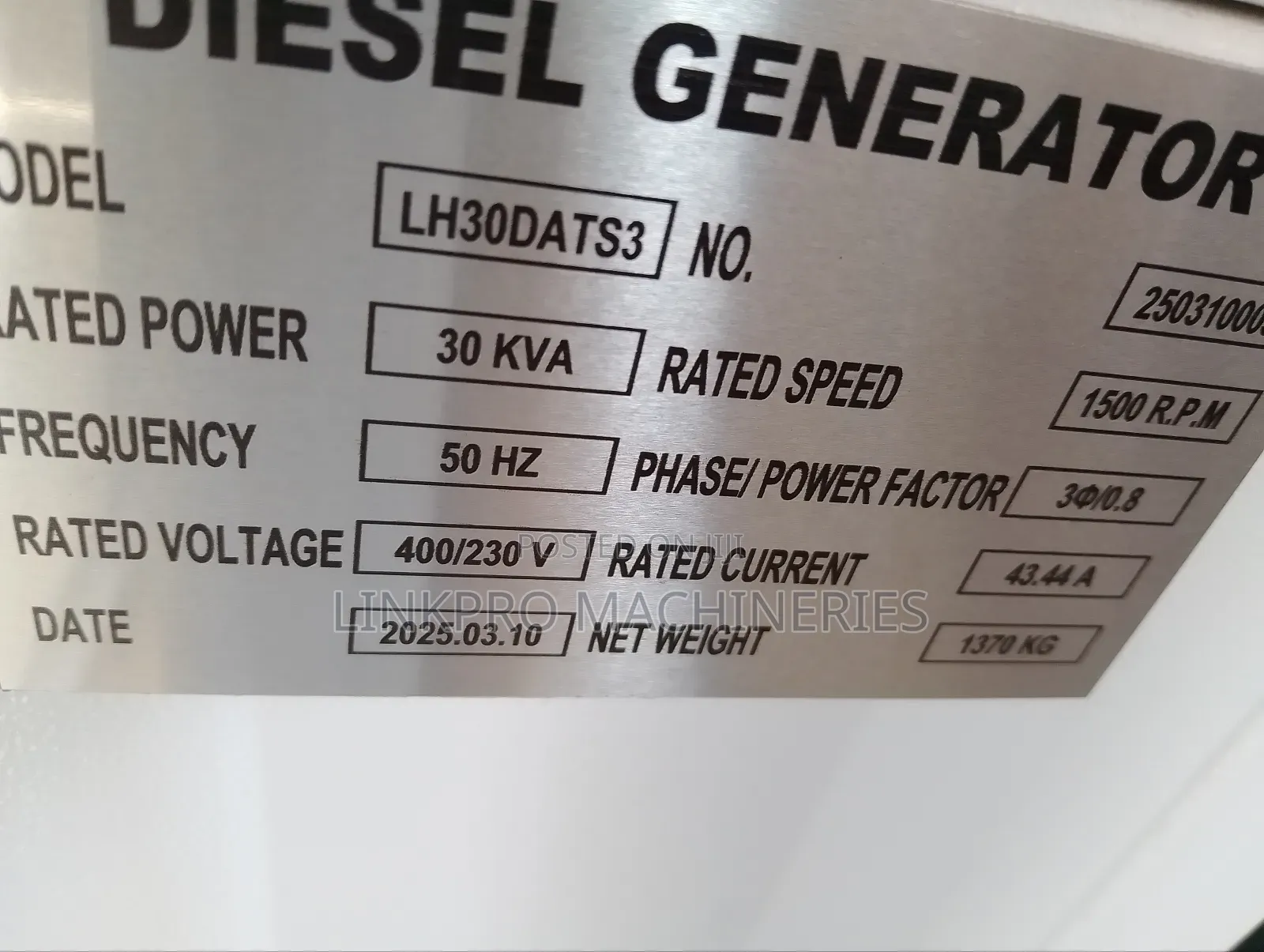 30kva Lenhard Diesel Generator With Cummins Engine and Inbuilt Ats