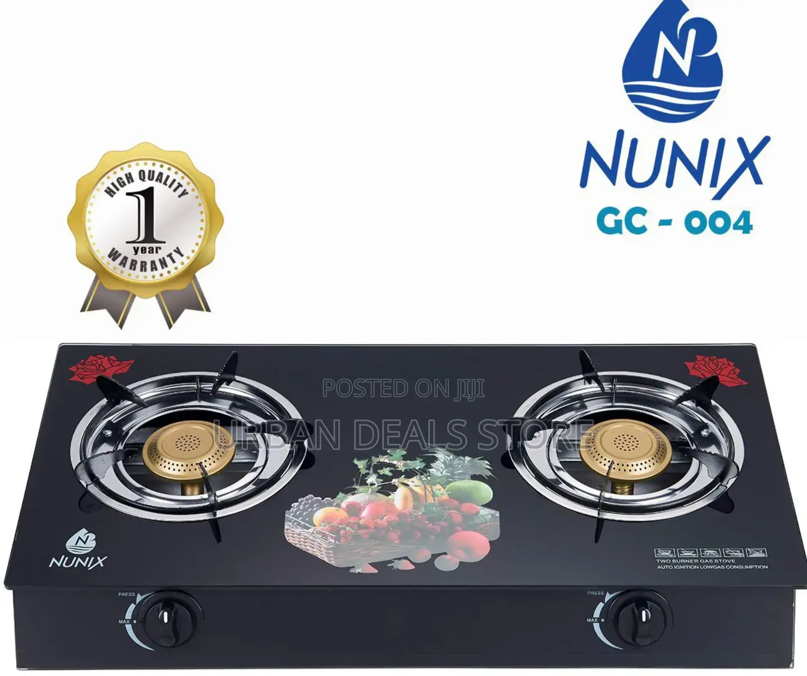 Nunix 2 Burner Glass Table Cooker