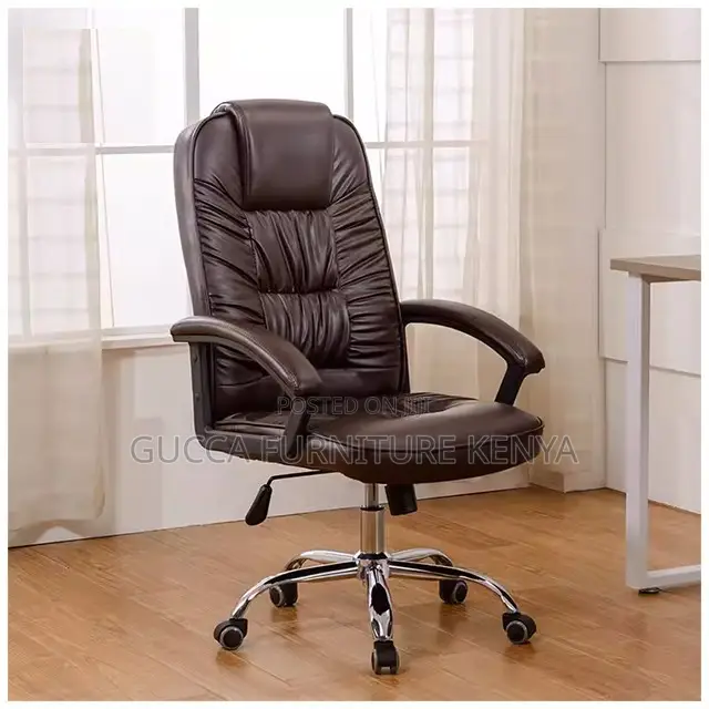 Swivel Leather Office Executive High-back Chair