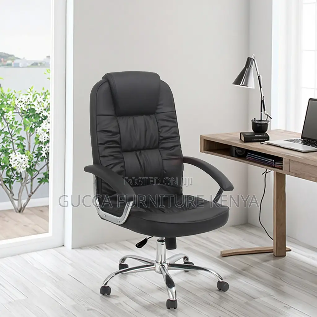 Swivel Leather Office Executive High-back Chair