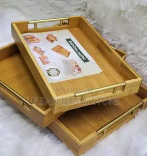 Pieces High Quality Gold Handle Heavy Bamboo Serving Plates