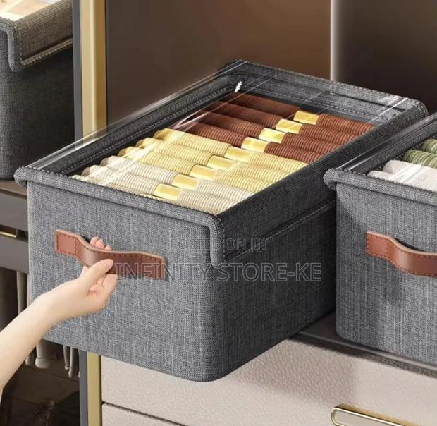 Collapsible Fabric Organizer With a Cover / Storage Basket - main view
