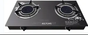 Ailyons 2 Burner Glass Top Gas Cooker Infrared Double Burner