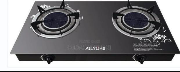 Ailyons 2 Burner Glass Top Gas Cooker Infrared Double Burner